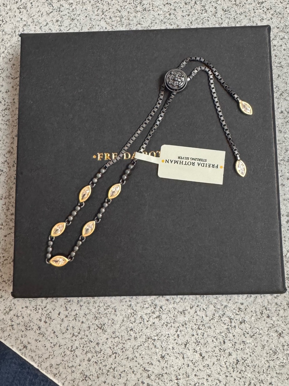 NWT Freida Rothman Signature Marquise Adjustable Bracelet - Picture 5 of 8